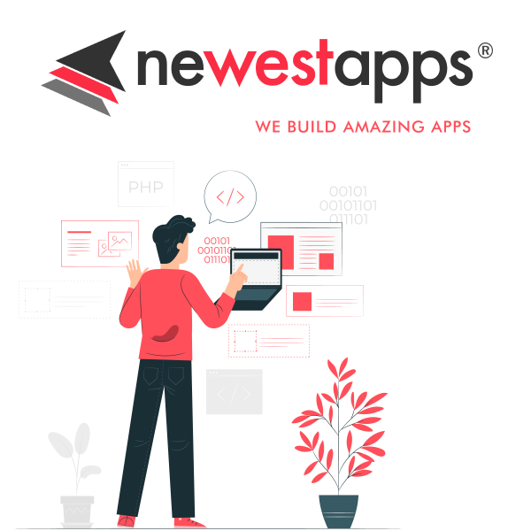 Ilustração da Newestapps: desenvolvimento de aplicativos e interfaces digitais